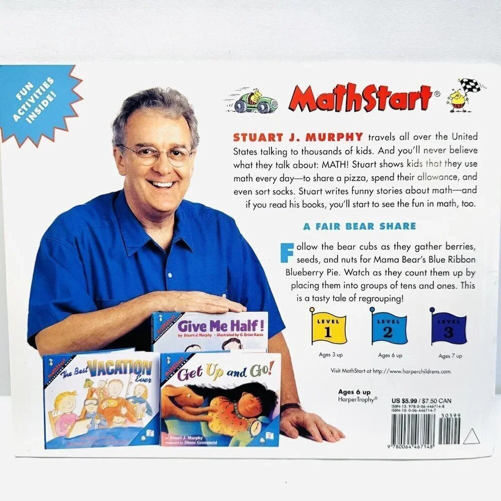 A FAIR BEAR SHARE Picture Book MathStart Regrouping Level 2 Stuart J. Murphy - Picture 2 of 2